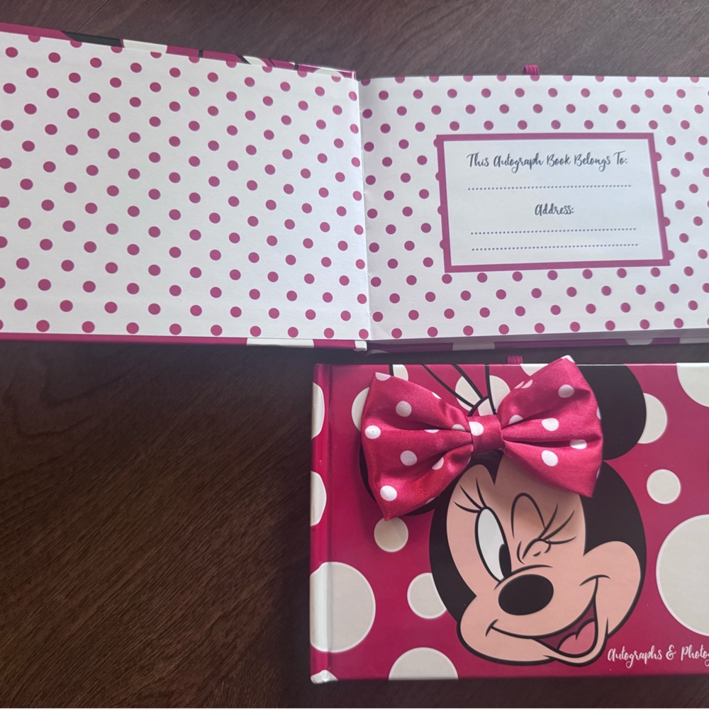 Red Polka Dot Minnie Mouse Autograph Book